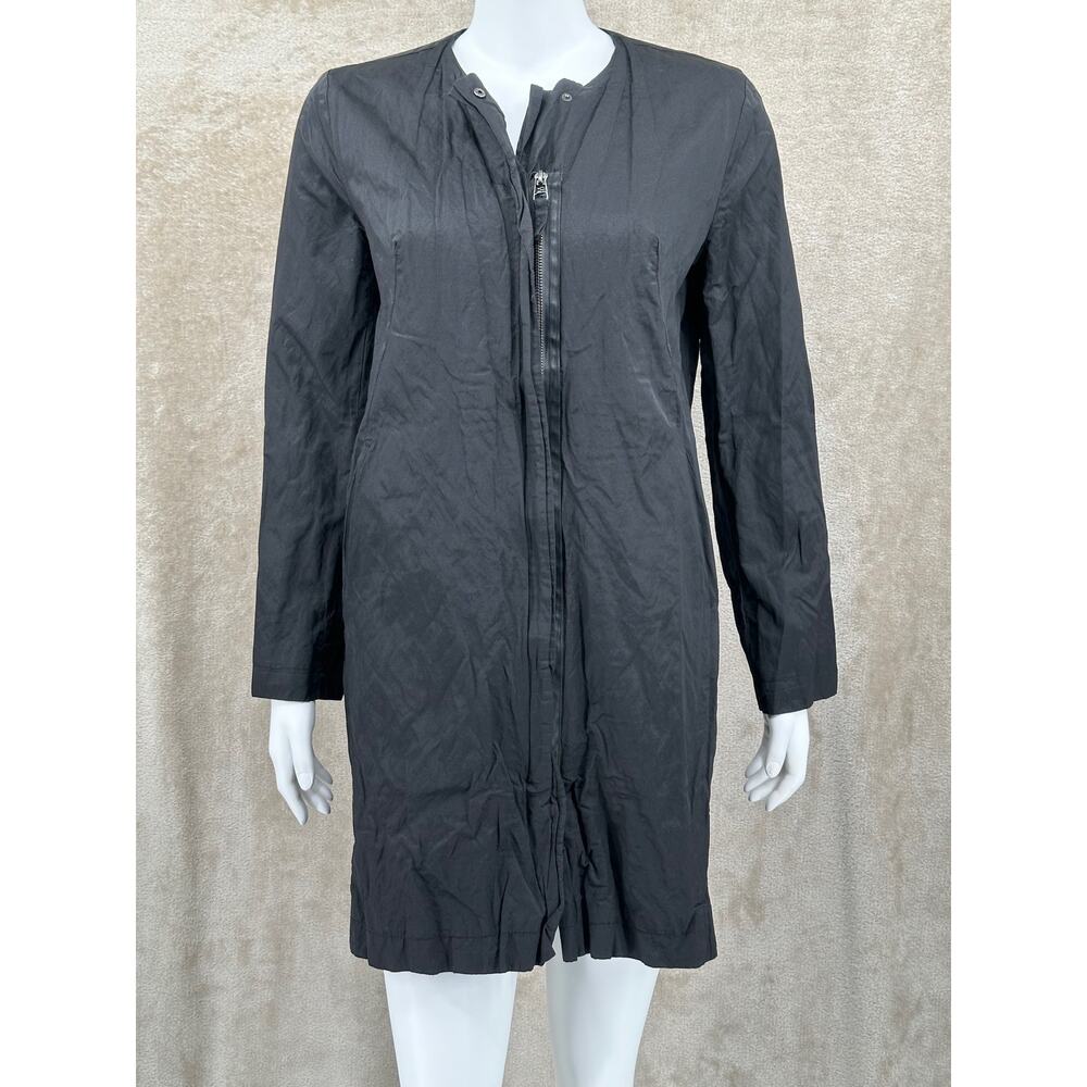 Stella Carakasi Jacket Womens Small Black Long Full Zip Lightweight Minimalist